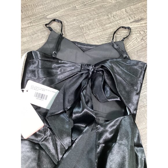 Kismissal Girls Black Satin Party Dress With Bow Back Detail Size 12 wedding NEW - Picture 6 of 9